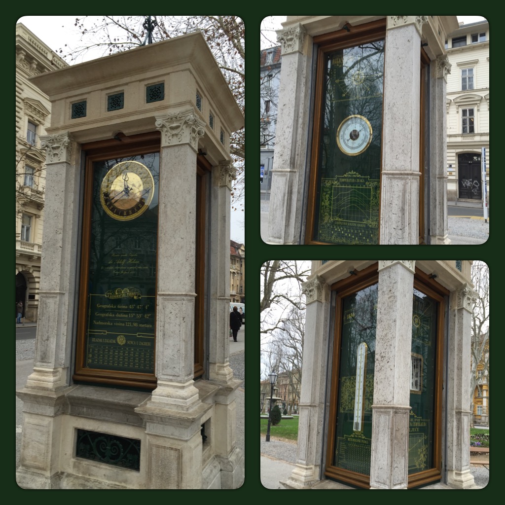 Distintos lados del pilar meteorológico de Zagreb